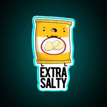 Extra Salty Funny Salty Snack Puns Snack Food Led Neon Sign Rgb Color - Shineneon