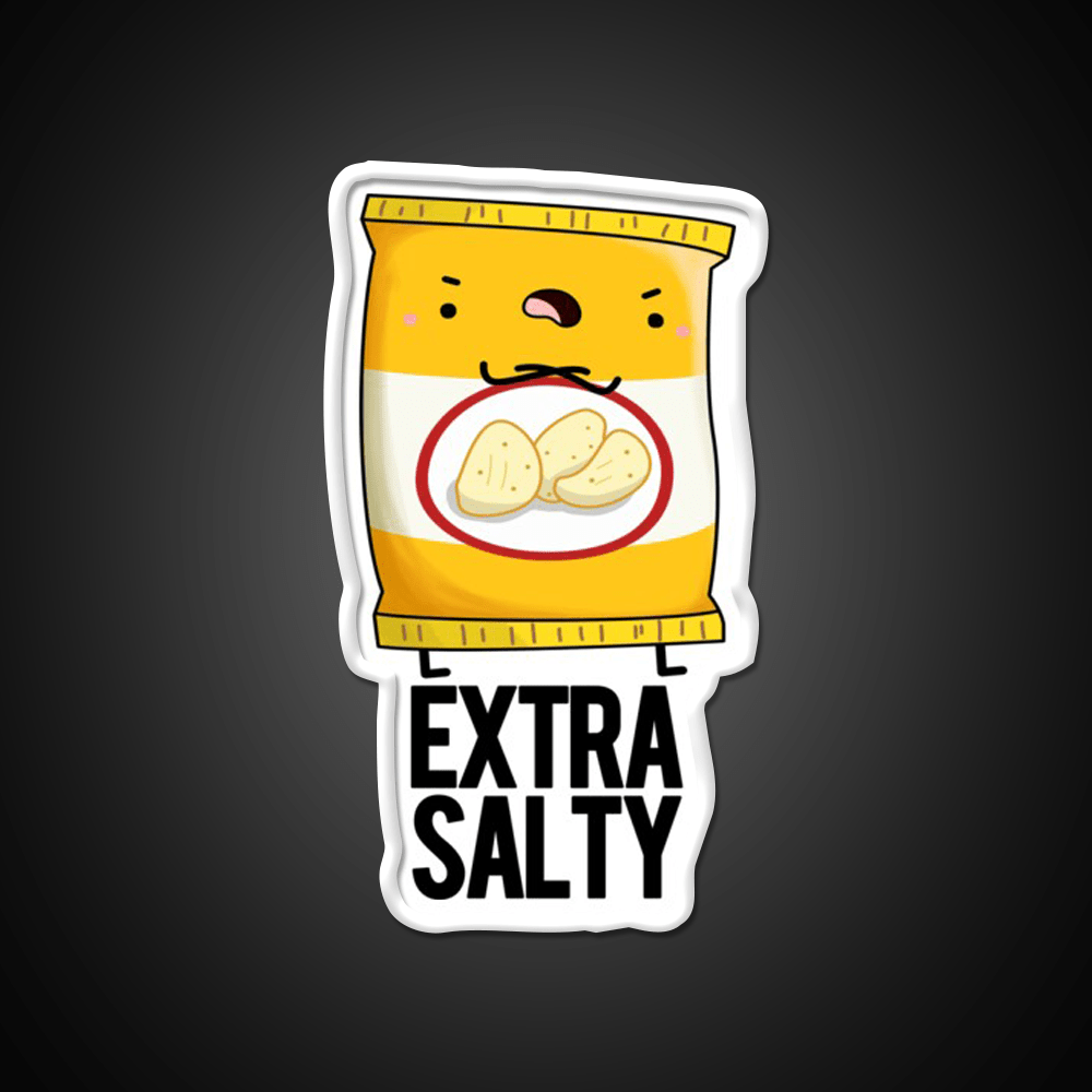 Extra Salty Funny Salty Snack Puns Snack Food Led Neon Sign Rgb Color - Shineneon