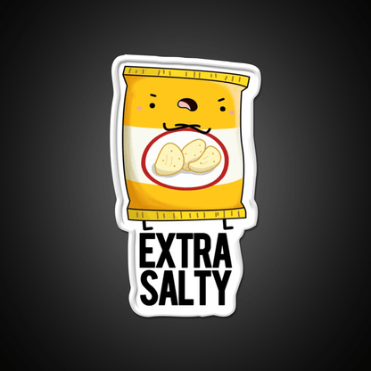 Extra Salty Funny Salty Snack Puns Snack Food Led Neon Sign Rgb Color - Shineneon