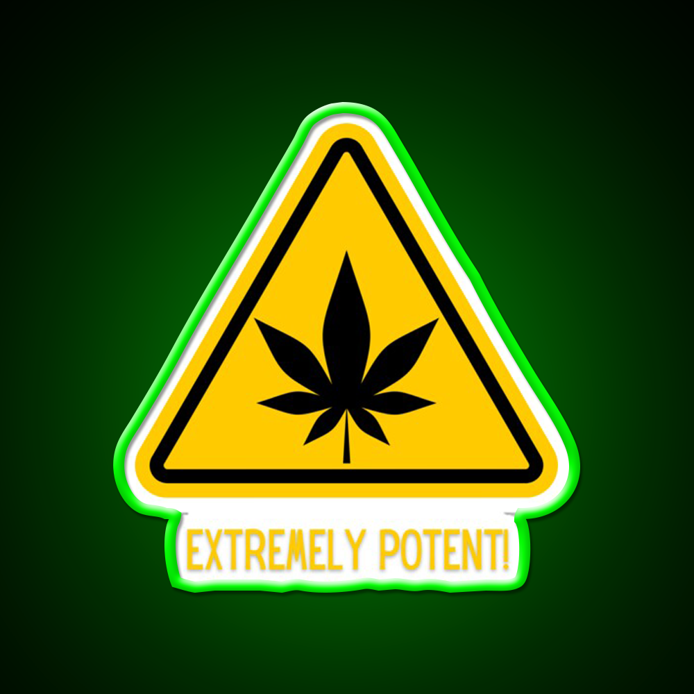 Extremely Potent Warning Canna Culture Green Leaf Led Neon Sign Rgb Color - LED neon sign view 8