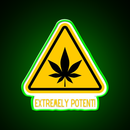 Extremely Potent Warning Canna Culture Green Leaf Led Neon Sign Rgb Color - LED neon sign view 8