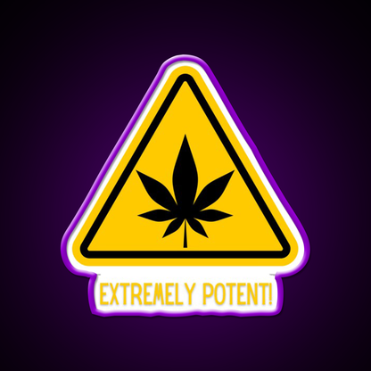 Extremely Potent Warning Canna Culture Green Leaf Led Neon Sign Rgb Color - LED neon sign view 9