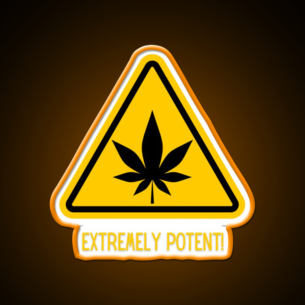 Extremely Potent Warning Canna Culture Green Leaf Led Neon Sign Rgb Color - Shineneon