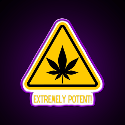 Extremely Potent Warning Canna Culture Green Leaf Led Neon Sign Rgb Color - Shineneon