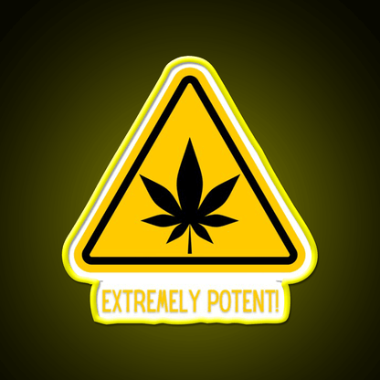 Extremely Potent Warning Canna Culture Green Leaf Led Neon Sign Rgb Color - Shineneon