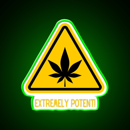 Extremely Potent Warning Canna Culture Green Leaf Led Neon Sign Rgb Color - Shineneon