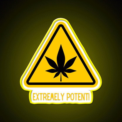 Extremely Potent Warning Canna Culture Green Leaf Led Neon Sign Rgb Color - Custom LED neon sign front view