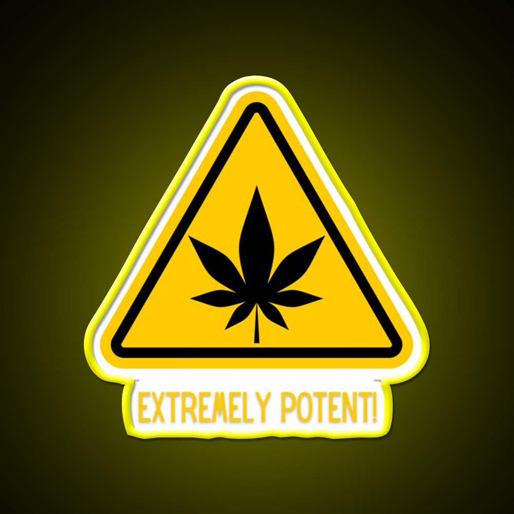 Extremely Potent Warning Canna Culture Green Leaf Led Neon Sign Rgb Color - LED neon sign view 7