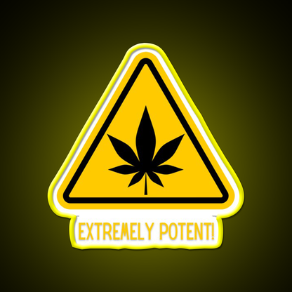 Extremely Potent Warning Canna Culture Green Leaf Led Neon Sign Rgb Color - LED neon sign view 7