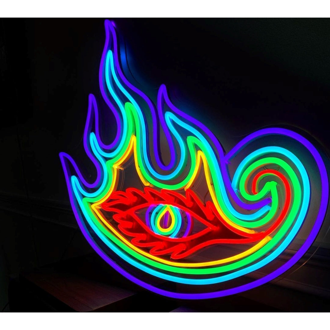 Eye Flames Rainbow Led Sign Business Neon Sign