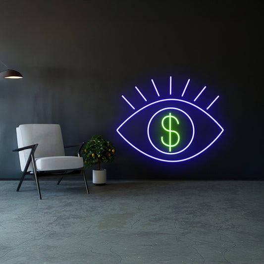 Eye With Dollar Neon Light