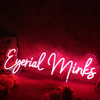 Eyerial Minks Red Led Neon Sign - Shineneon