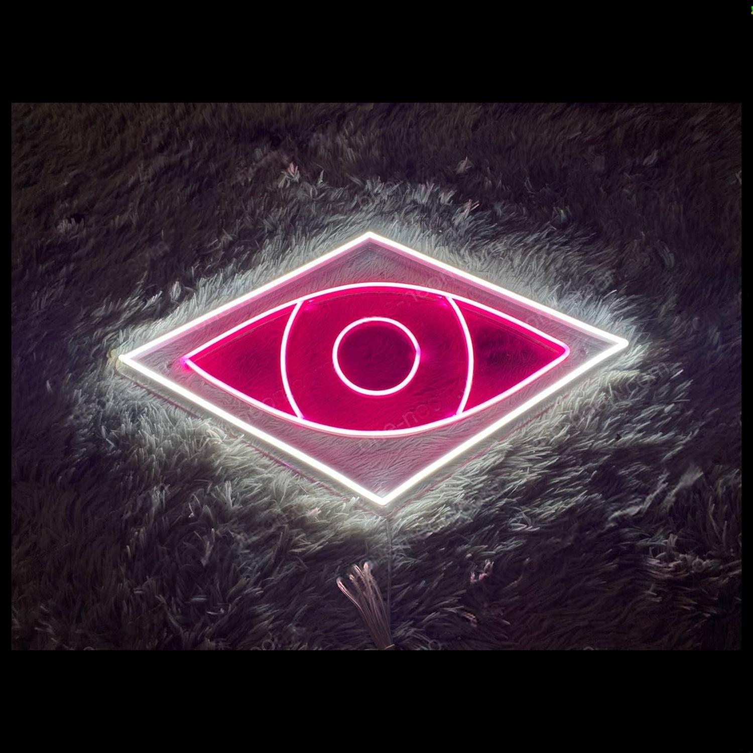 Eyes Compass White-Pink Mystic Led Neon Sign For Home Studio Decor | Shineneon