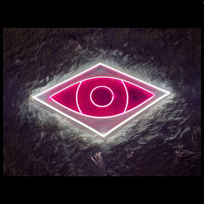 Eyes Compass White-Pink Mystic Led Neon Sign For Home Studio Decor | Shineneon