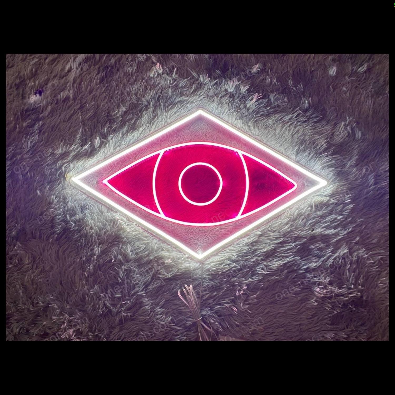 Eyes Compass White-Pink Mystic Led Neon Sign For Home Studio Decor | Shineneon