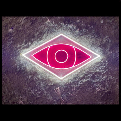 Eyes Compass White-Pink Mystic Led Neon Sign For Home Studio Decor | Shineneon