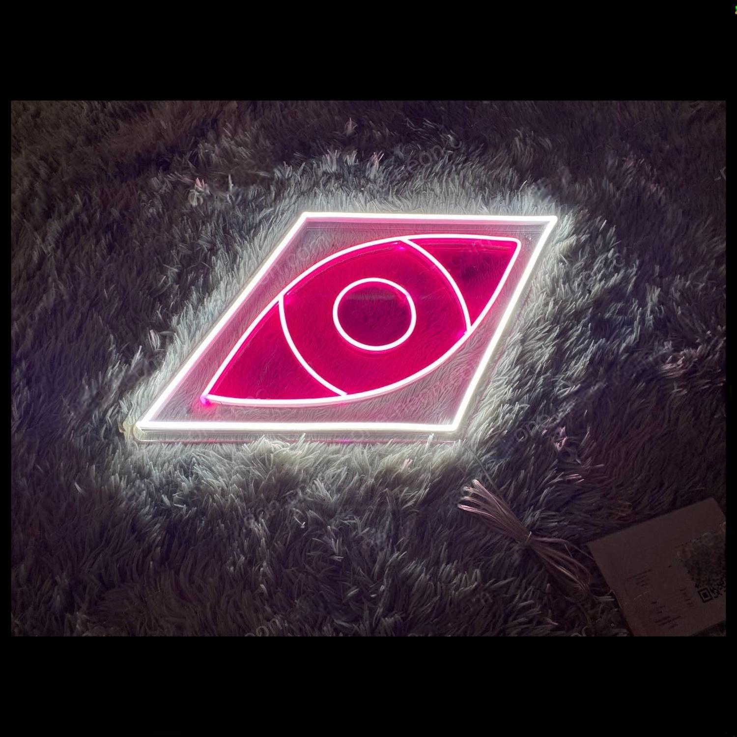 Eyes Compass White-Pink Mystic Led Neon Sign For Home Studio Decor | Shineneon