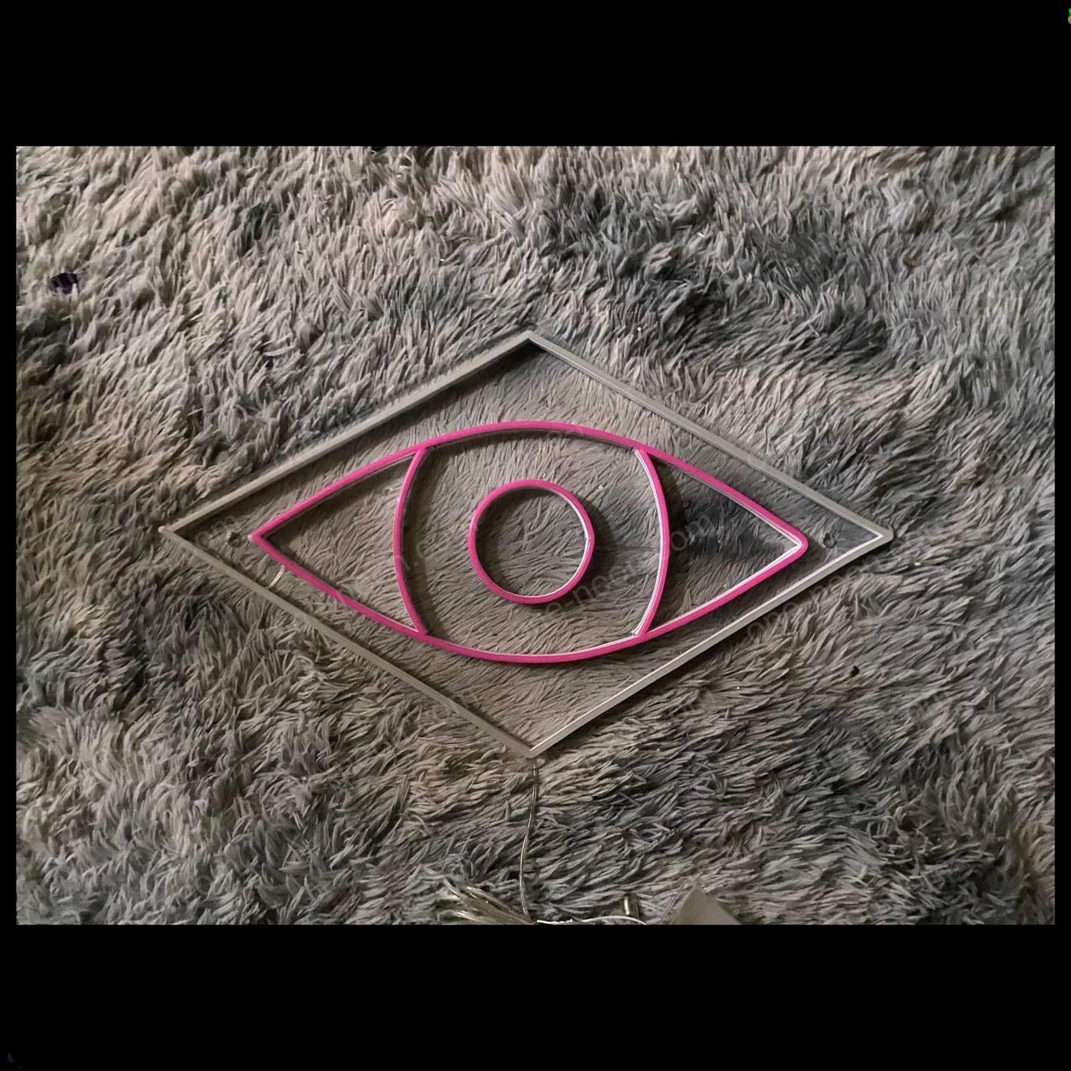 Eyes Compass White-Pink Mystic Led Neon Sign For Home Studio Decor | Shineneon