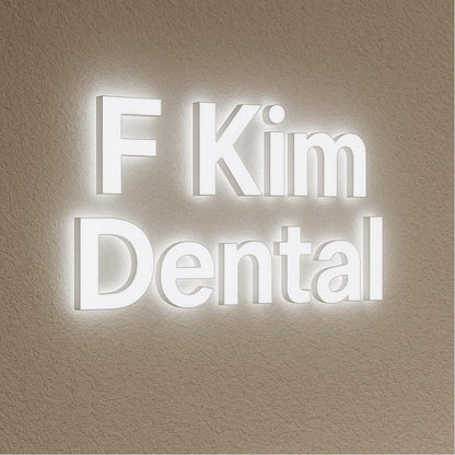 F Kim Dental 3D Frontlit And Backlit Channel Letter Led Light Sign - Shineneon