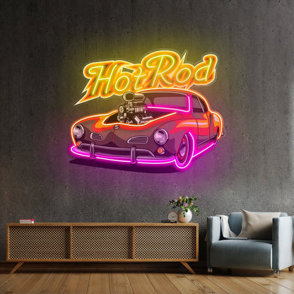 Fabolous Flamming Hotrod Car Led Neon Sign Light Custom Led Signs - Shineneon
