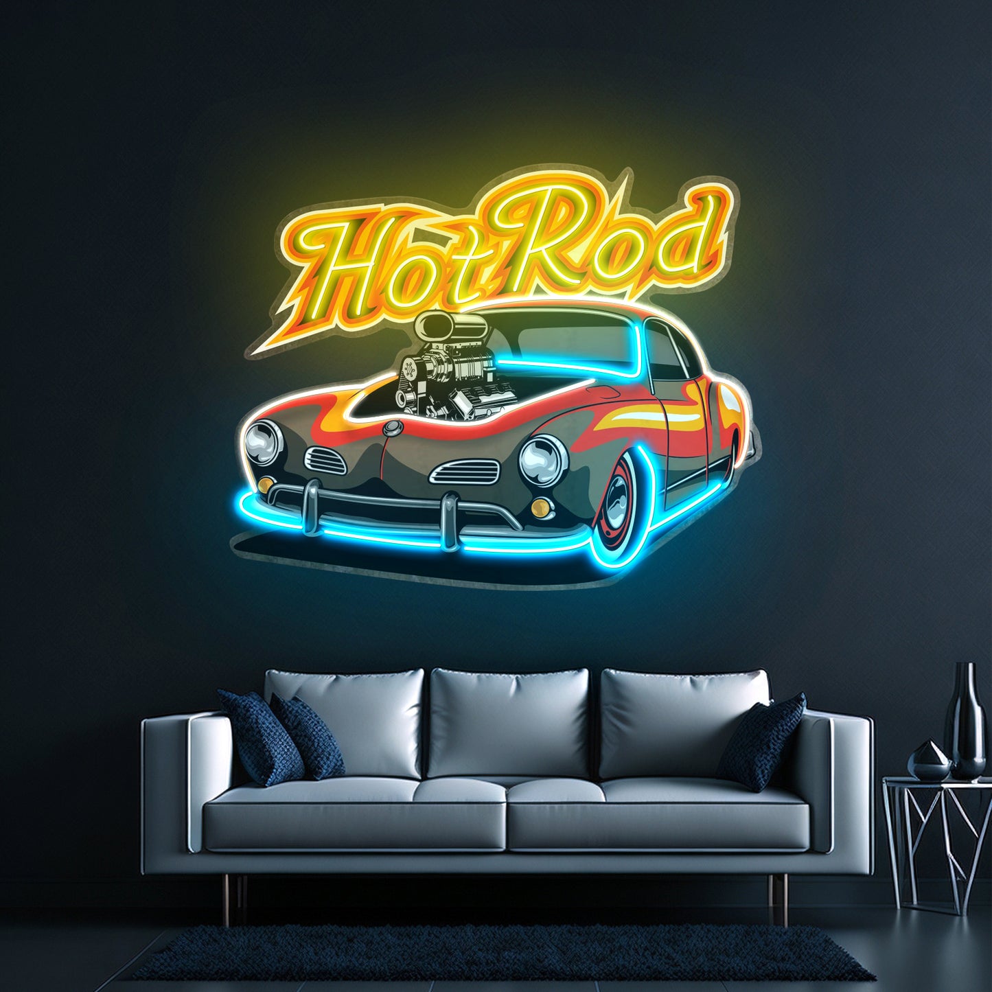 Fabolous Flamming Hotrod Car Led Neon Sign Light Custom Led Signs