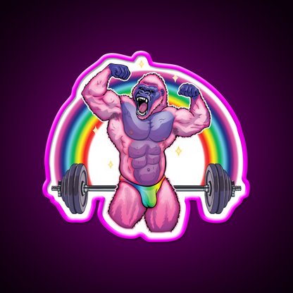 Fabulous Beast Mode Gym Fitness Led Neon Sign Rgb Color - Neon sign mounted on wall in room