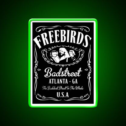 Fabulous Freebirds Whiskey Drink Bar Led Neon Sign Rgb Color