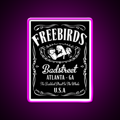 Fabulous Freebirds Whiskey Drink Bar Led Neon Sign Rgb Color