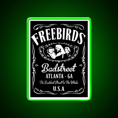 Fabulous Freebirds Whiskey Drink Bar Led Neon Sign Rgb Color - Shineneon