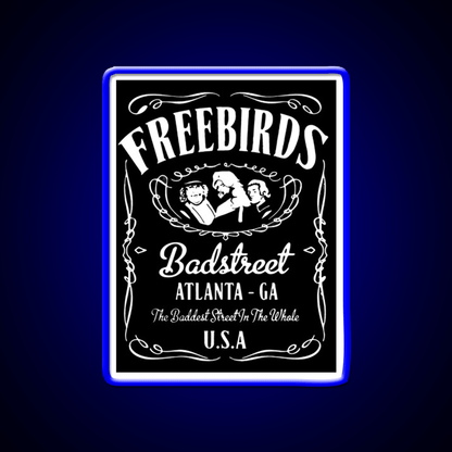 Fabulous Freebirds Whiskey Drink Bar Led Neon Sign Rgb Color - Shineneon
