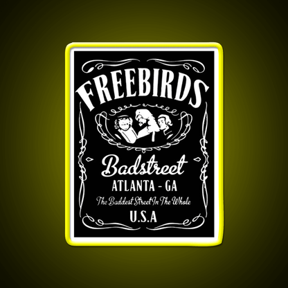 Fabulous Freebirds Whiskey Drink Bar Led Neon Sign Rgb Color - Shineneon