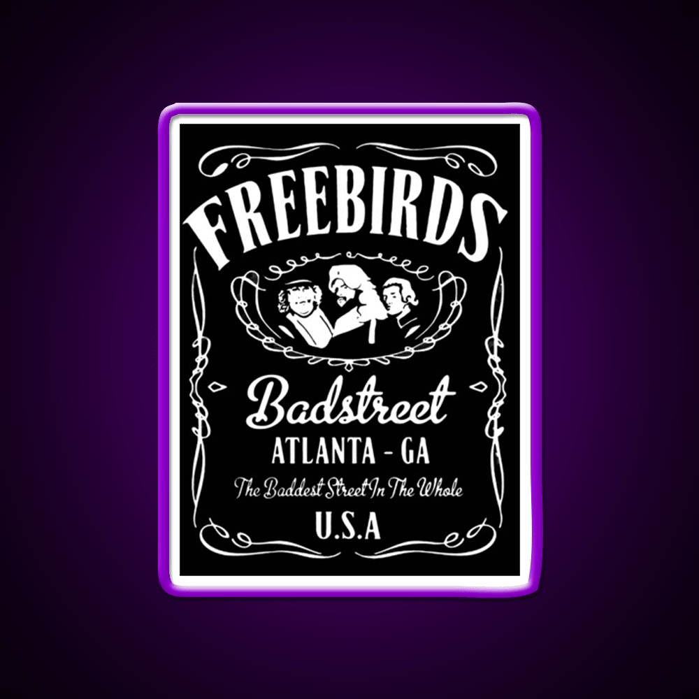 Fabulous Freebirds Whiskey Drink Bar Led Neon Sign Rgb Color - Shineneon