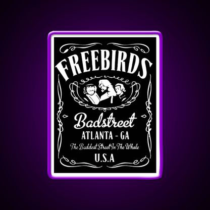 Fabulous Freebirds Whiskey Drink Bar Led Neon Sign Rgb Color - Shineneon