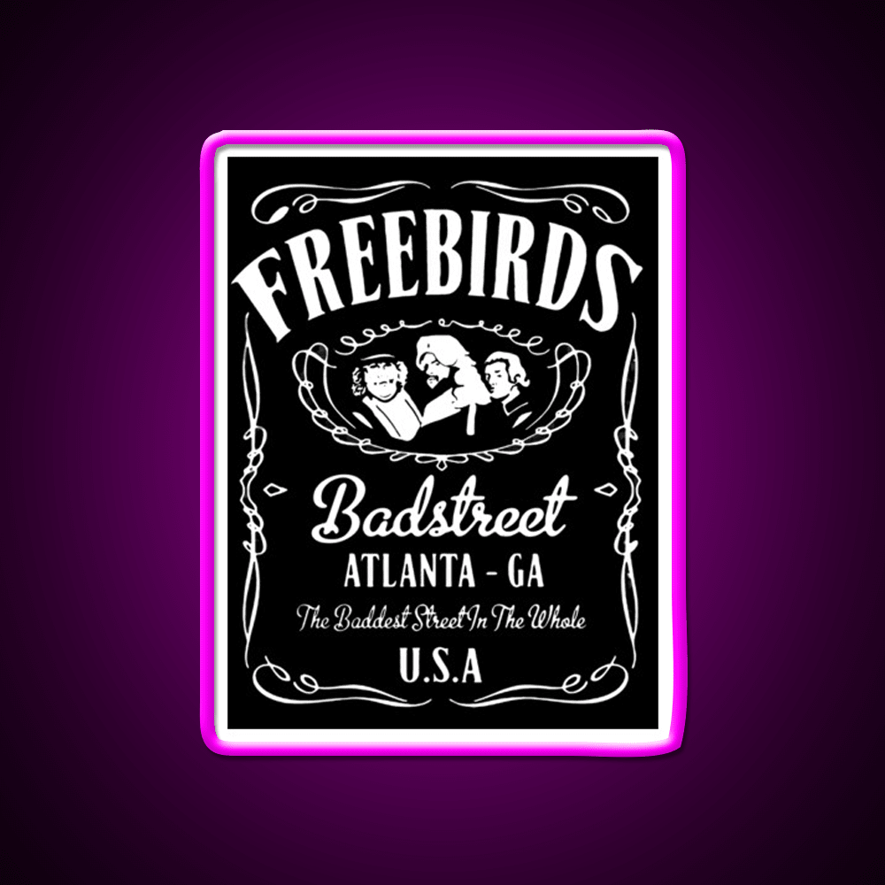 Fabulous Freebirds Whiskey Drink Bar Led Neon Sign Rgb Color - Shineneon