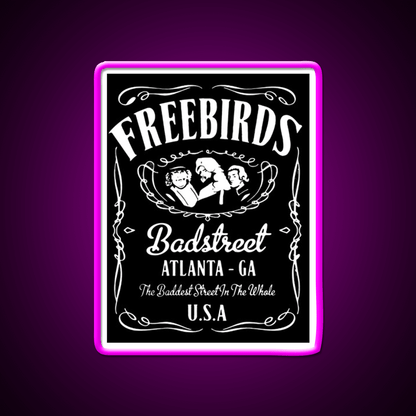 Fabulous Freebirds Whiskey Drink Bar Led Neon Sign Rgb Color - Shineneon