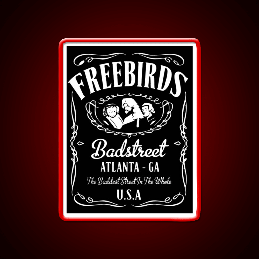 Fabulous Freebirds Whiskey Drink Bar Led Neon Sign Rgb Color - Shineneon