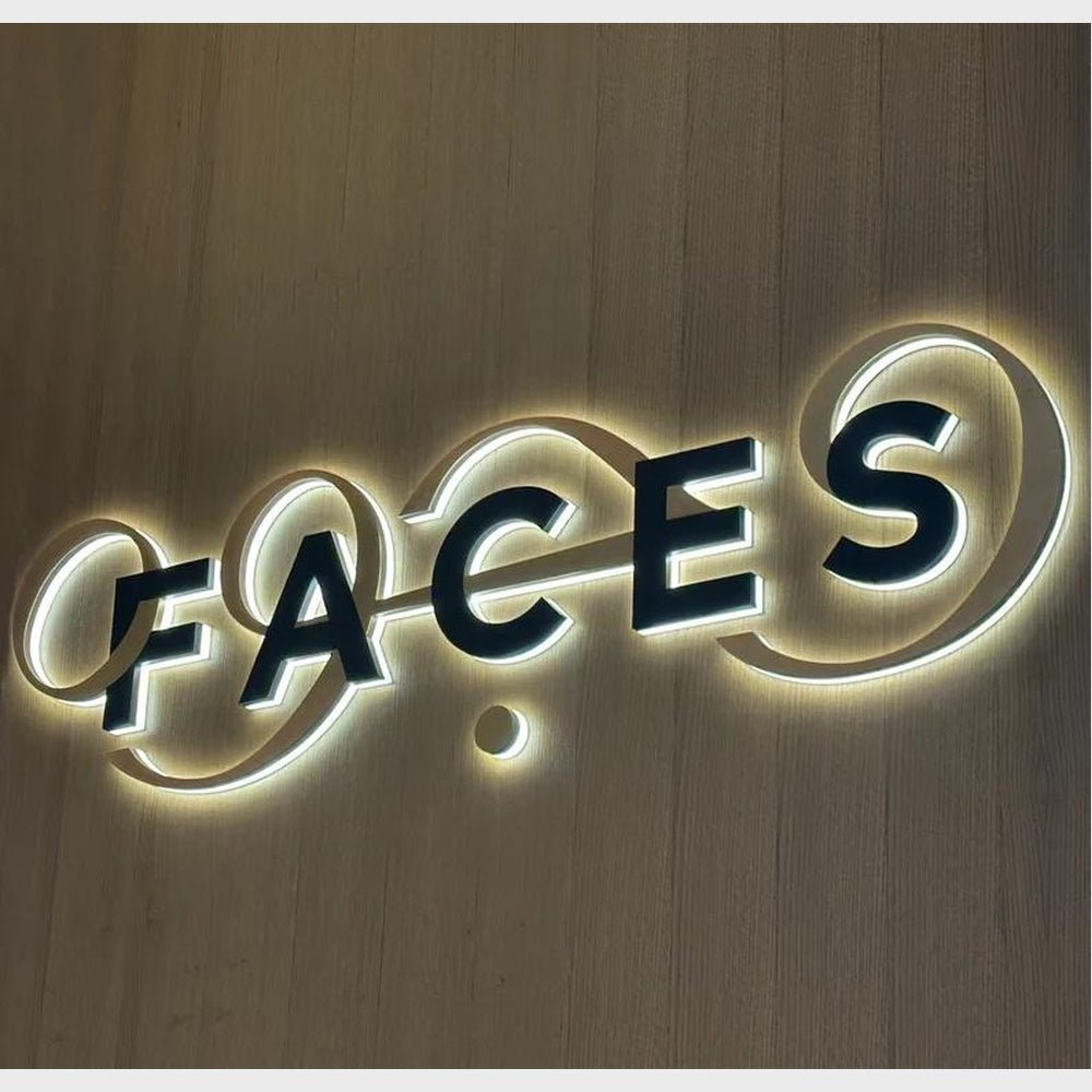 Faces 3D Backlit Letters Business Metal Led Sign - Shineneon
