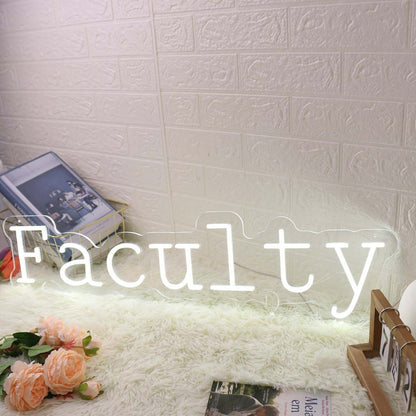 Faculty White Led Neon Sign - Shineneon