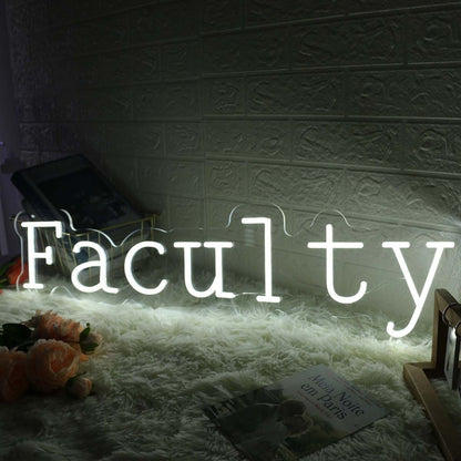 Faculty White Led Neon Sign - Shineneon