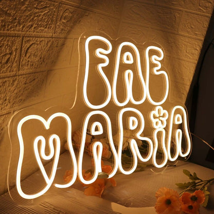 Fae Maria Yellow Led Neon Sign - Shineneon