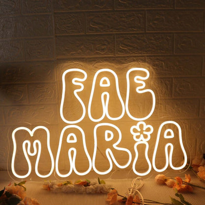 Fae Maria Yellow Led Neon Sign - Shineneon