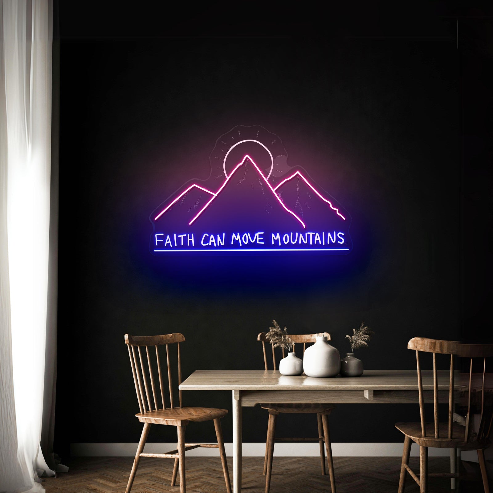 Faith Can Move Mountains Neon Wall Sign - Shineneon