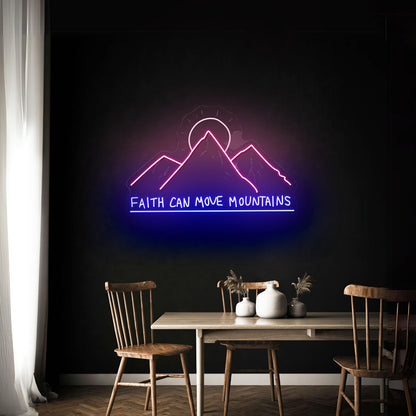 Faith Can Move Mountains Neon Wall Sign - Shineneon