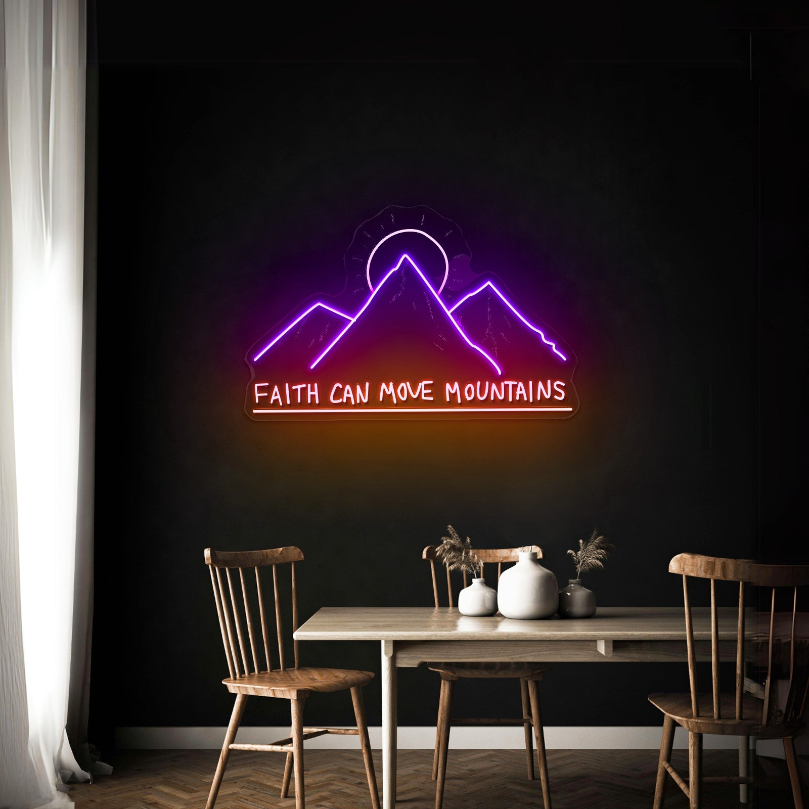 Faith Can Move Mountains Neon Wall Sign - Shineneon
