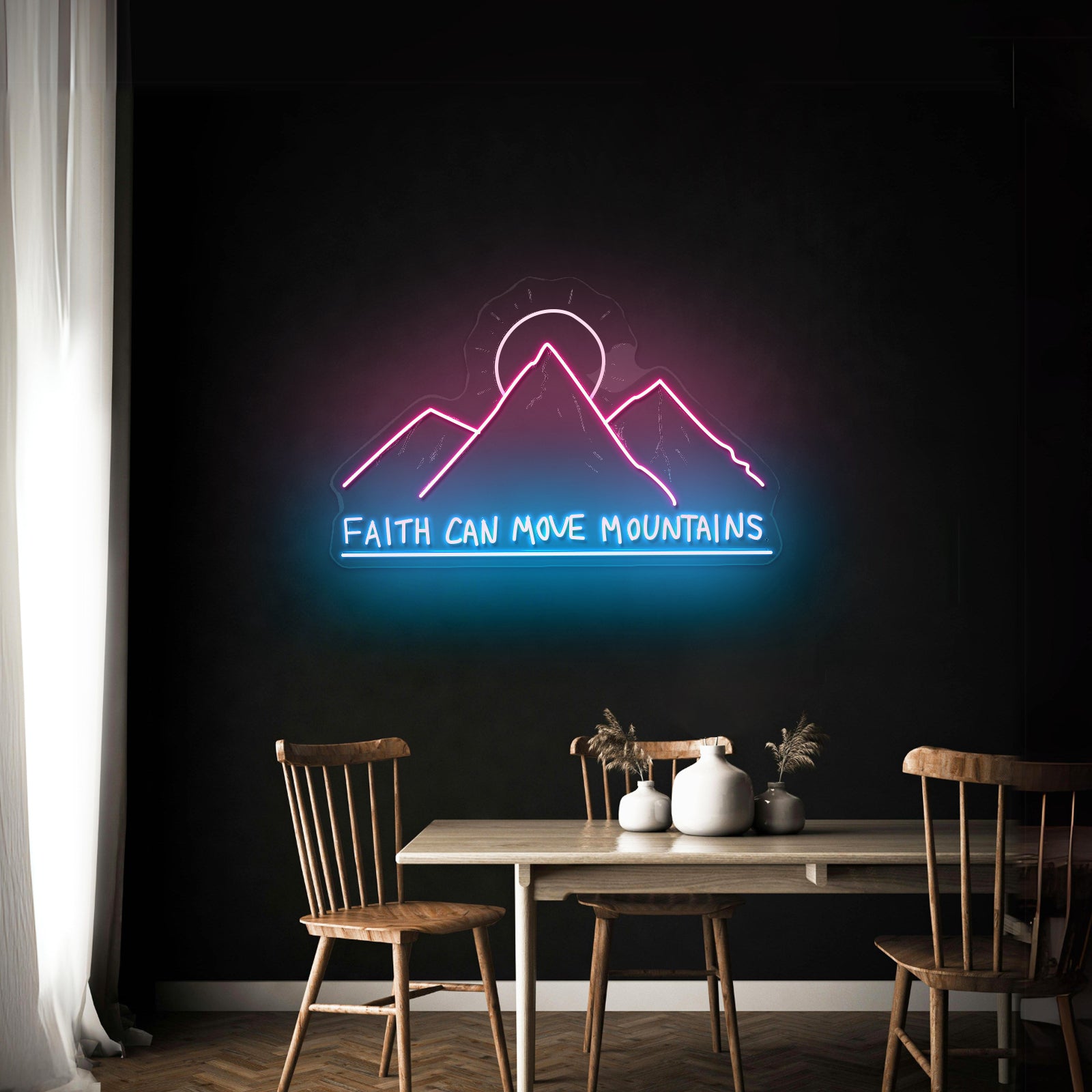 Faith Can Move Mountains Neon Wall Sign