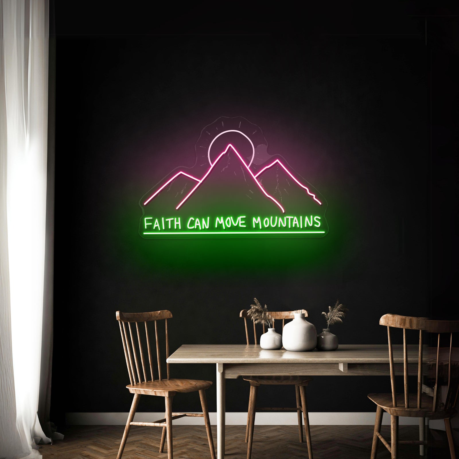 Faith Can Move Mountains Neon Wall Sign