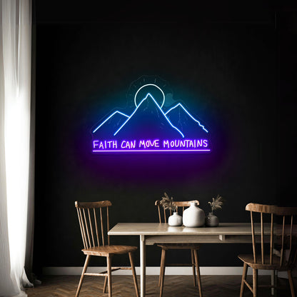 Faith Can Move Mountains Neon Wall Sign