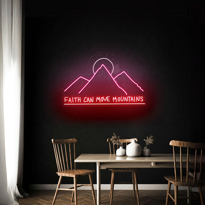 Faith Can Move Mountains Neon Wall Sign