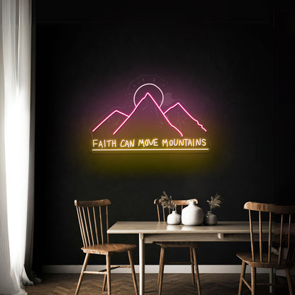 Faith Can Move Mountains Neon Wall Sign