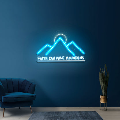Faith Can Move Mountains Personalized Neon Sign - Shineneon